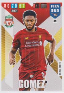 Adrenalyn XL FIFA 365 2020 - 039 Joe Gomez  - Liverpool - Team Mate