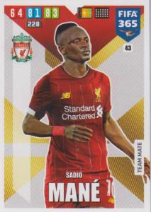Adrenalyn XL FIFA 365 2020 - 043 Sadio Mané  - Liverpool - Team Mate