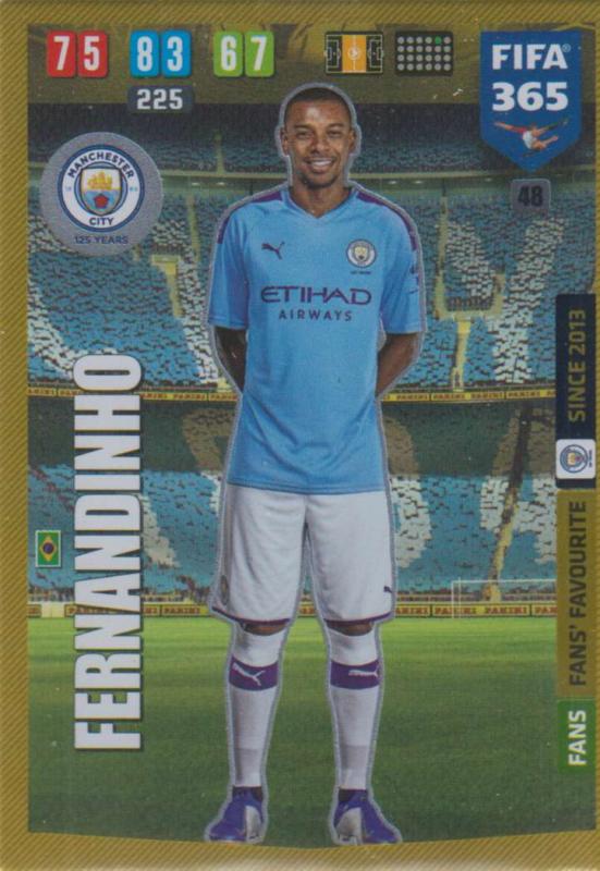 Adrenalyn XL FIFA 365 2020 - 048 Fernandinho  - Manchester City - Fans' Favourite