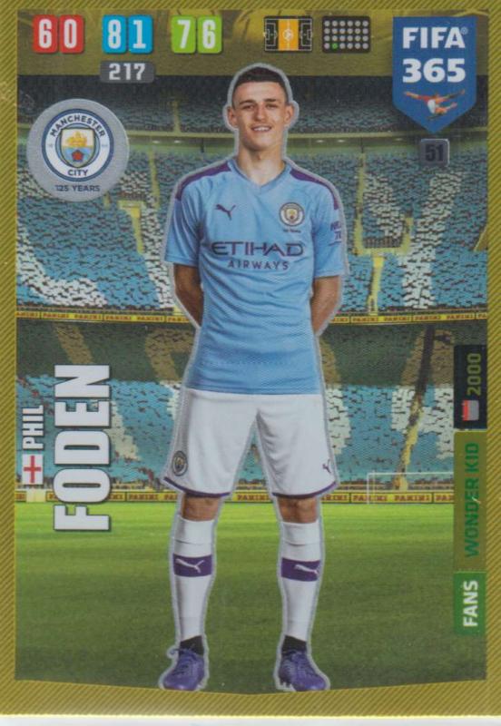 Adrenalyn XL FIFA 365 2020 - 051 Phil Foden  - Manchester City - Wonder Kid