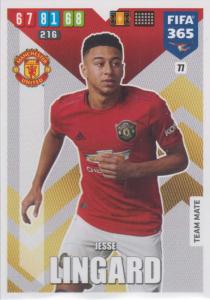 Adrenalyn XL FIFA 365 2020 - 077 Jesse Lingard  - Manchester United - Team Mate