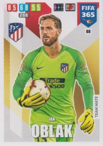 Adrenalyn XL FIFA 365 2020 - 088 Jan Oblak  - Club Atlético de Madrid - Team Mate