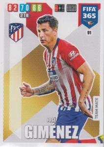 Adrenalyn XL FIFA 365 2020 - 091 José Giménez  - Club Atlético de Madrid - Team Mate