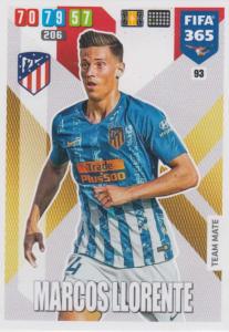 Adrenalyn XL FIFA 365 2020 - 093 Marcos Llorente  - Club Atlético de Madrid - Team Mate