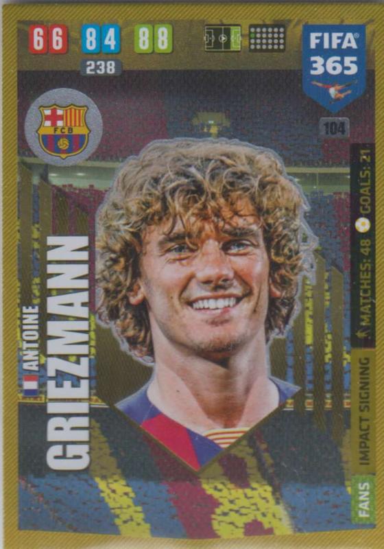 Adrenalyn XL FIFA 365 2020 - 104 Antoine Griezmann  - FC Barcelona - Impact Signing