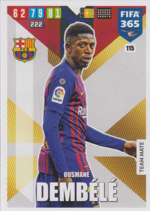 Adrenalyn XL FIFA 365 2020 - 115 Ousmane Dembélé - FC Barcelona - Team Mate