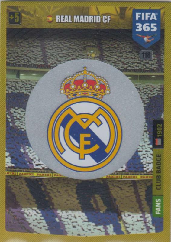 Adrenalyn XL FIFA 365 2020 - 118 Club Badge  - Real Madrid CF - Club Badge