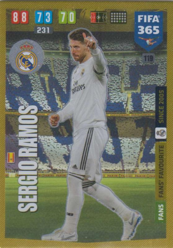 Adrenalyn XL FIFA 365 2020 - 119 Sergo Ramos  - Real Madrid CF - Fans' Favourite