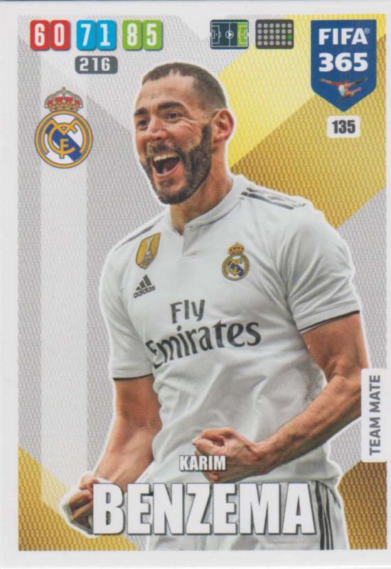 Adrenalyn XL FIFA 365 2020 - 135 Karim Benzema  - Real Madrid CF - Team Mate