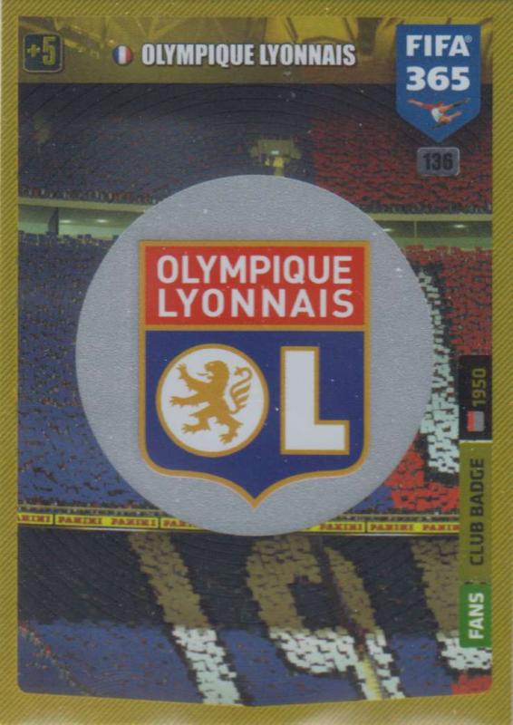Adrenalyn XL FIFA 365 2020 - 136 Club Badge  - Olympique Lyonnais - Club Badge