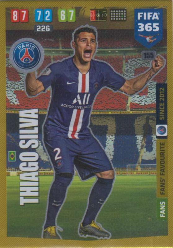 Adrenalyn XL FIFA 365 2020 - 155 Thiago Silva  - Paris Saint-Germain - Fans' Favourite
