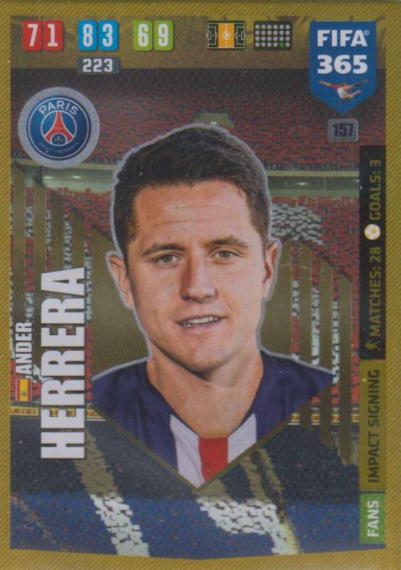 Adrenalyn XL FIFA 365 2020 - 157 Ander Herrera  - Paris Saint-Germain - Impact Signing
