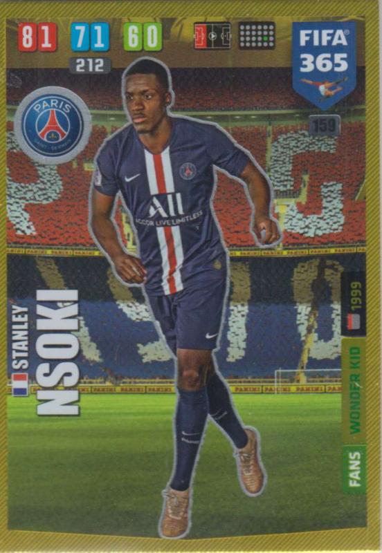 Adrenalyn XL FIFA 365 2020 - 159 Stanley Nsoki  - Paris Saint-Germain - Wonder Kid