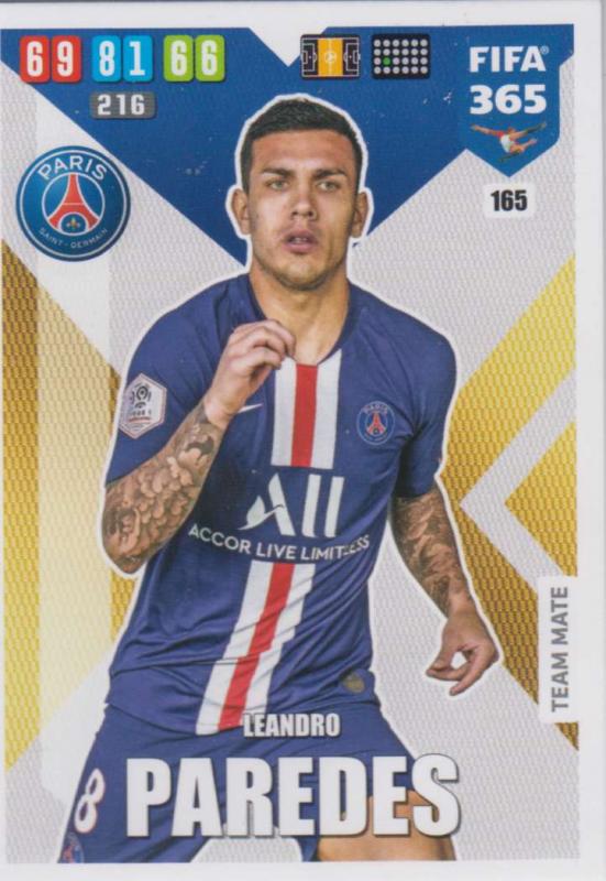 Adrenalyn XL FIFA 365 2020 - 165 Leandro Paredes  - Paris Saint-Germain - Team Mate
