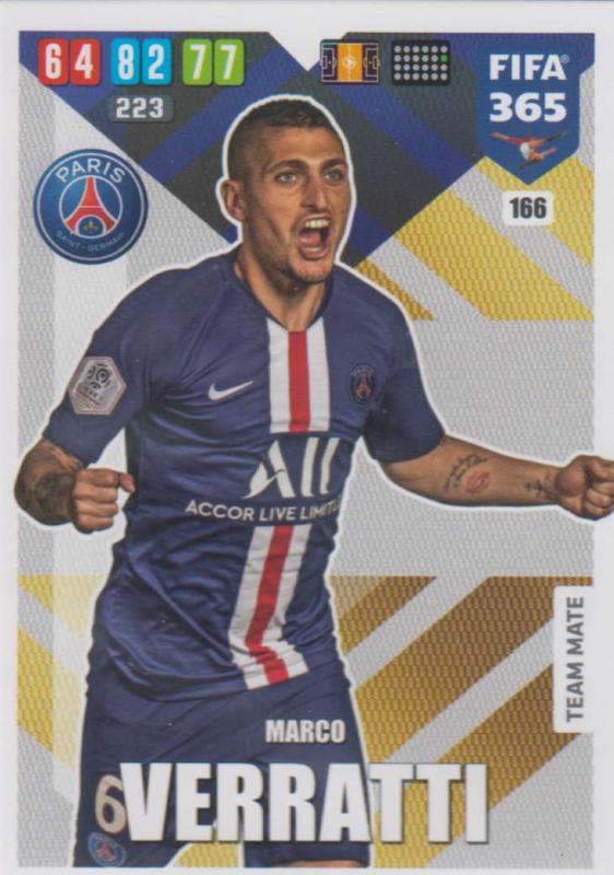 Adrenalyn XL FIFA 365 2020 - 166 Marco Verratti  - Paris Saint-Germain - Team Mate