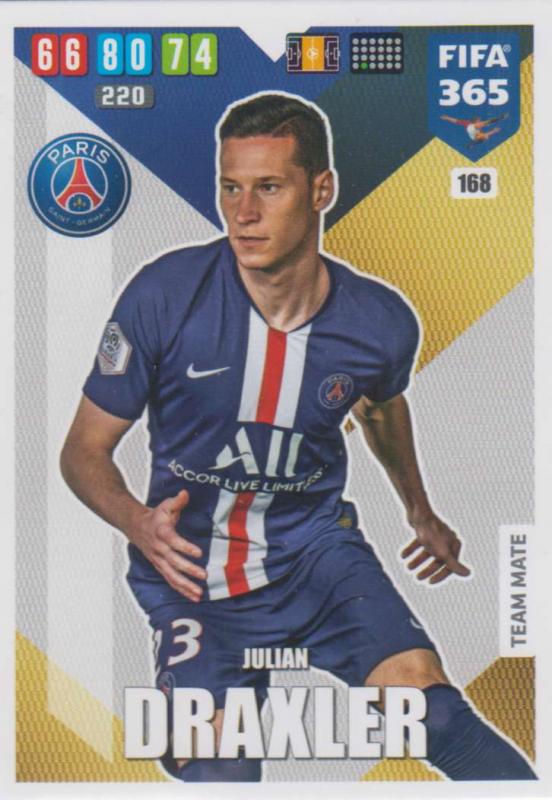 Adrenalyn XL FIFA 365 2020 - 168 Julian Draxler  - Paris Saint-Germain - Team Mate