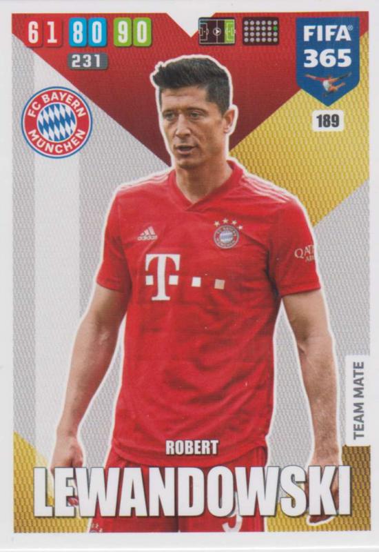 Adrenalyn XL FIFA 365 2020 - 189 Robert Lewandowski  - FC Bayern München - Team Mate