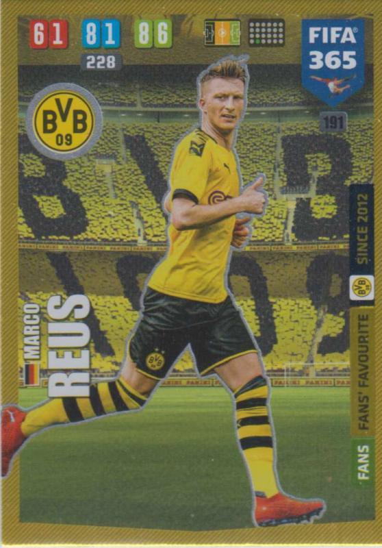Adrenalyn XL FIFA 365 2020 - 191 Marco Reus  - Borussia Dortmund - Fans' Favourite