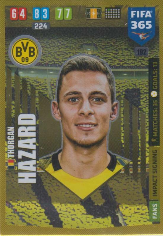 Adrenalyn XL FIFA 365 2020 - 192 Thorgan Hazard  - Borussia Dortmund - Impact Signing