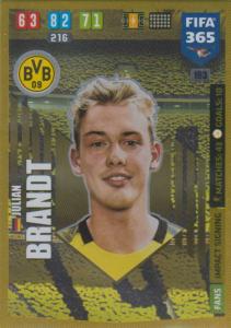 Adrenalyn XL FIFA 365 2020 - 193 Julian Brandt  - Borussia Dortmund - Impact Signing