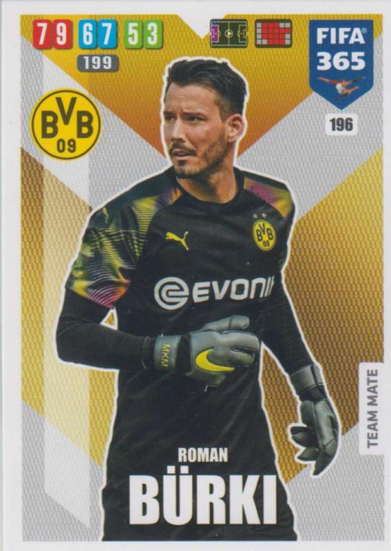 Adrenalyn XL FIFA 365 2020 - 196 Roman Bürki  - Borussia Dortmund - Team Mate