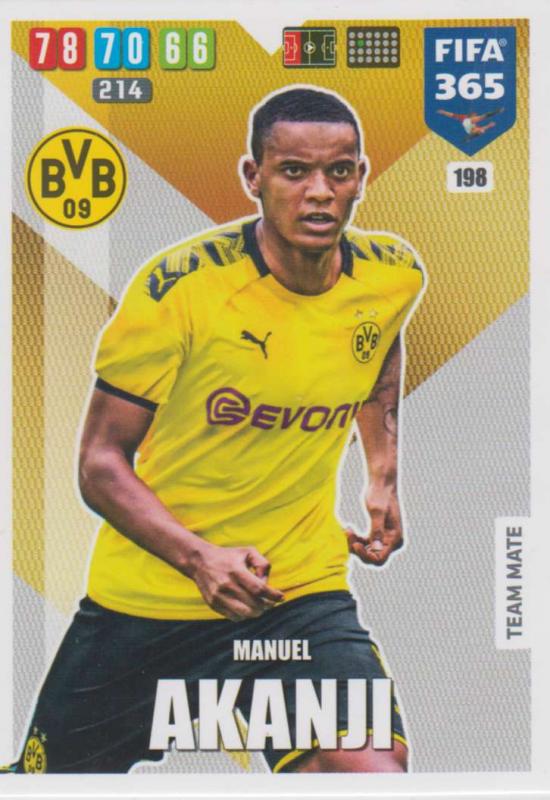 Adrenalyn XL FIFA 365 2020 - 198 Manuel Akanji  - Borussia Dortmund - Team Mate
