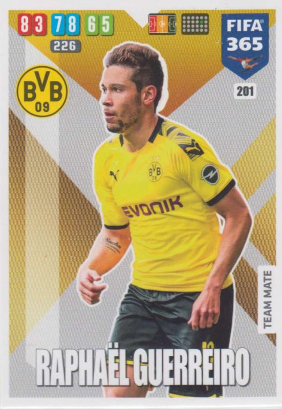Adrenalyn XL FIFA 365 2020 - 201 Raphaël Guerreiro  - Borussia Dortmund - Team Mate