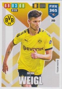 Adrenalyn XL FIFA 365 2020 - 203 Julian Weigl  - Borussia Dortmund - Team Mate