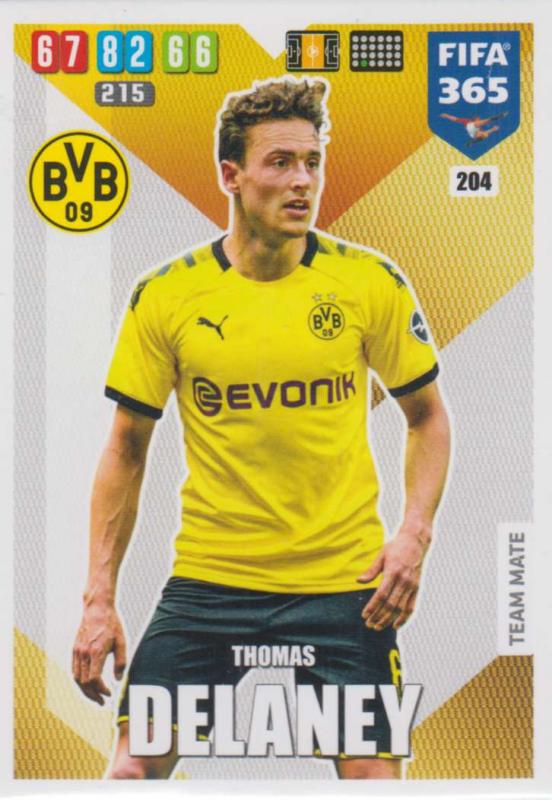Adrenalyn XL FIFA 365 2020 - 204 Thomas Delaney  - Borussia Dortmund - Team Mate