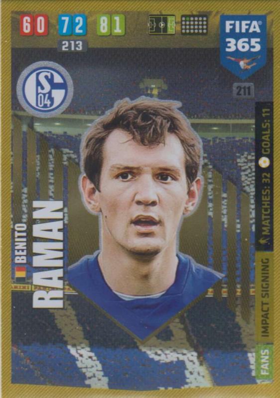 Adrenalyn XL FIFA 365 2020 - 211 Benito Raman  - FC Schalke 04 - Impact Signing