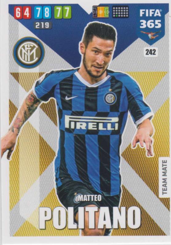 Adrenalyn XL FIFA 365 2020 - 242 Matteo Politano  - FC Internazionale Milano - Team Mate