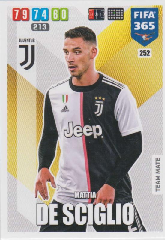 Adrenalyn XL FIFA 365 2020 - 252 Mattia De Sciglio  - Juventus - Team Mate