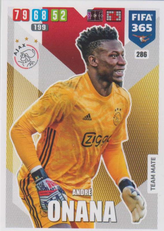 Adrenalyn XL FIFA 365 2020 - 286 André Onana  - AFC Ajax - Team Mate
