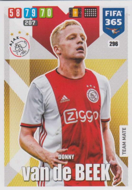 Adrenalyn XL FIFA 365 2020 - 296 Donny van de Beek  - AFC Ajax - Team Mate