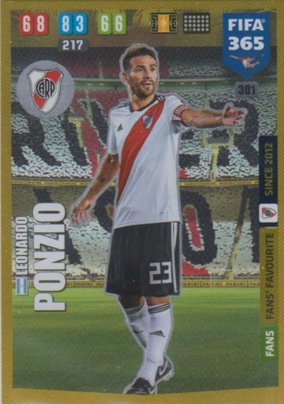 Adrenalyn XL FIFA 365 2020 - 301 Leonrado Ponzio  - CA River Plate - Fans' Favourite