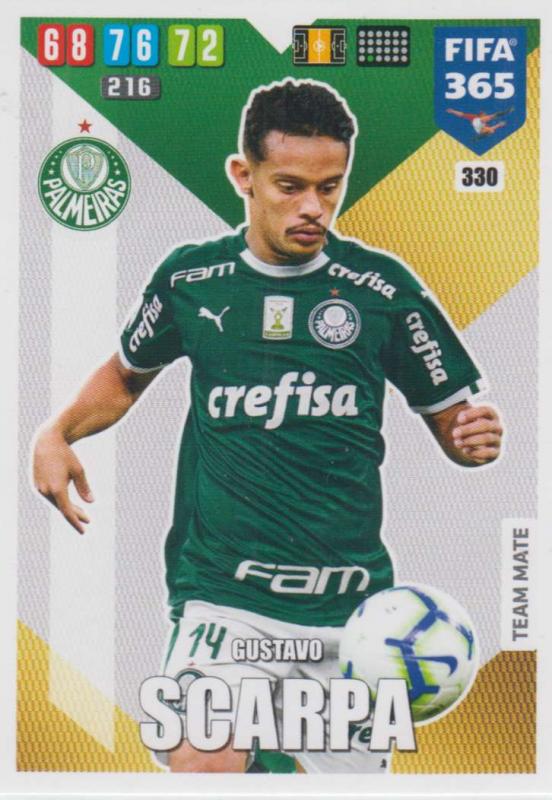 Adrenalyn XL FIFA 365 2020 - 330 Gustavo Scarpa  - Palmeiras - Team Mate