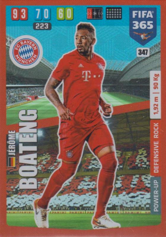 Adrenalyn XL FIFA 365 2020 - 347 Jérôme Boateng  - FC Bayern München - Defensive Rock