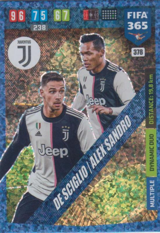 Adrenalyn XL FIFA 365 2020 - 378 Mattia De Sciglio / Alex Sandro - Juventus - Dynamic Duo