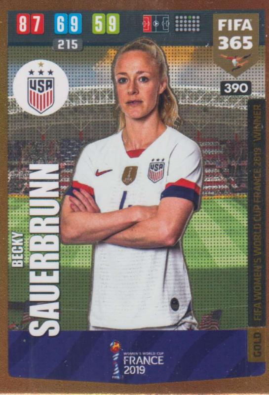 Adrenalyn XL FIFA 365 2020 - 390 Becky Sauerbrunn  - United States - FIFA Women's World Cup Winner