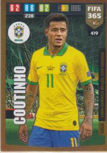Adrenalyn XL FIFA 365 2020 - 419 Philippe Coutinho  - Brazil - Copa America Brasil 2019 Winner