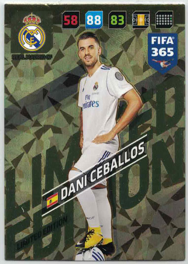 XXL FIFA365 17-18 Dani Ceballos, XXL Limited Edition, Real Madrid (Stort kort / Large card)