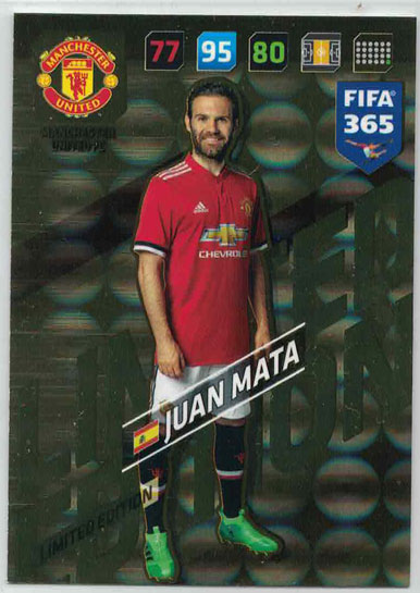 XXL FIFA365 17-18 Juan Mata, XXL Limited Edition, Manchester United (Stort kort / Large card)