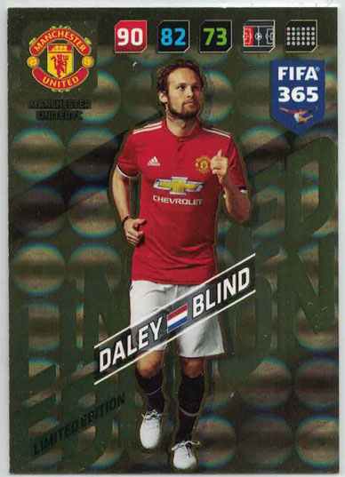 XXL FIFA365 17-18 Daley Blind, XXL Limited Edition, Manchester United (Stort kort / Large card)