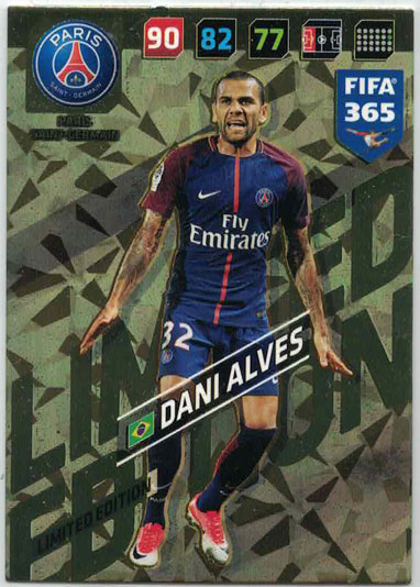 XXL FIFA365 17-18 Dani Alves, XXL Limited Edition, Paris Saint-Germain (Stort kort / Large card)