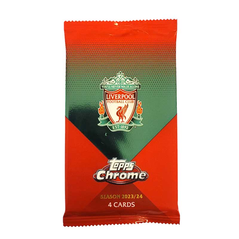 1 Paket 2023-24 Topps Chrome Liverpool Hobby