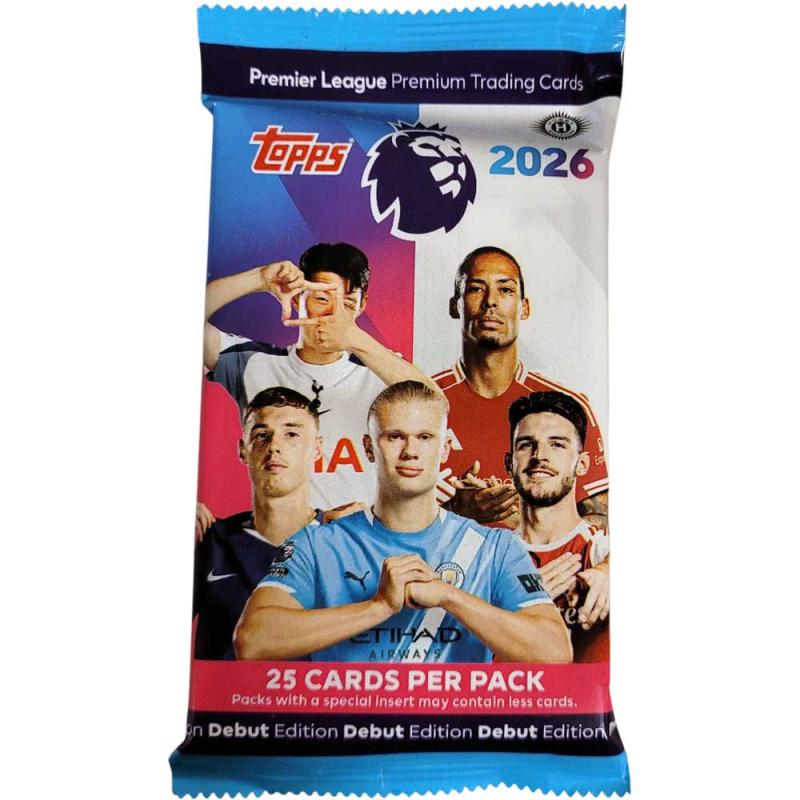 1 Pack 2026 Topps Premier League Trading Cards HOBBY (25 cards)