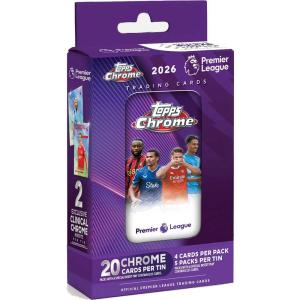 Sealed Chrome Tin 2026 Topps Chrome Premier League Soccer Trading Cards