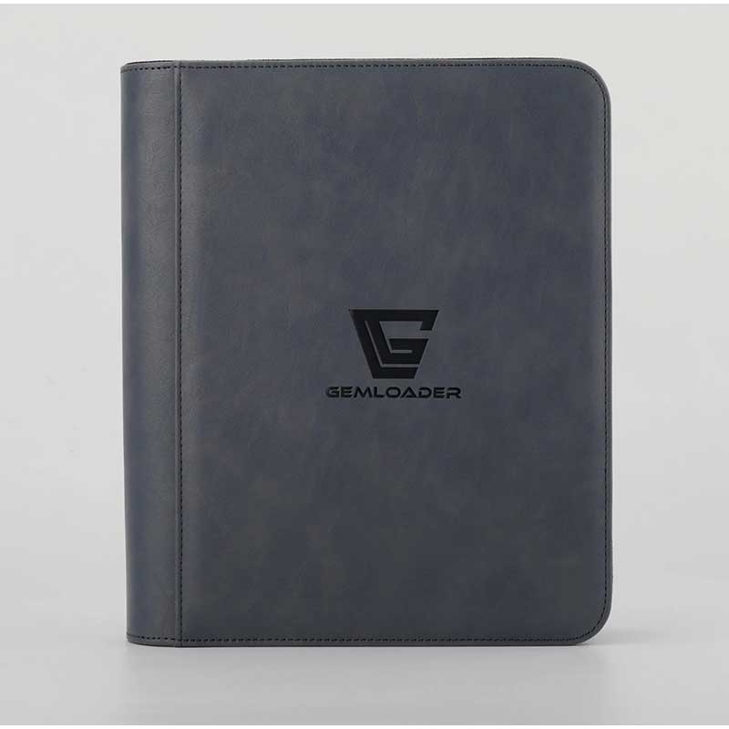 Gemloader - Pärm för Toploaders - Premium 3"X4" Toploader Fit Collector's Binder [112 pockets 2X2] - DARK GREY