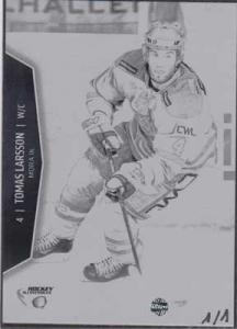 PRESS PLATES BLACK, 2013-14 HockeyAllsvenskan #HA-208 Tomas Larsson MORA IK
