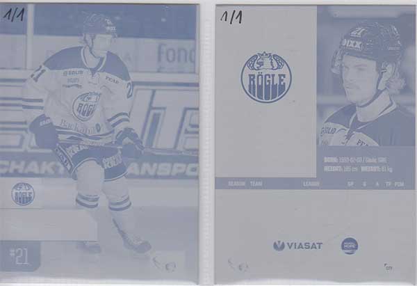 HockeyAllsvenskan 2014-15, Press Plates (Cut From Metal) #HA-234 Emil Molin RÖGLE BK